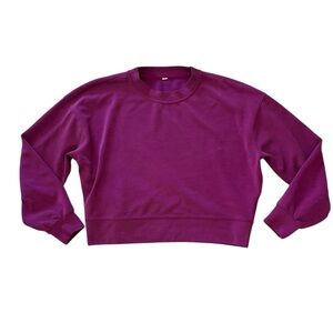 Lululemon Ribbed Softstreme Perfectly Oversized Cropped Crew in Magenta Purple 💜